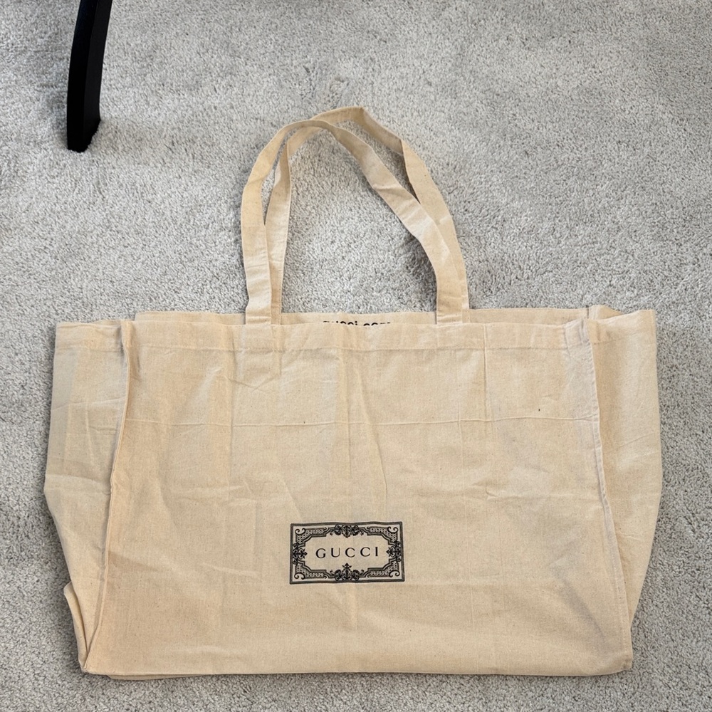 Gucci Natural Canvas Tote Bag
